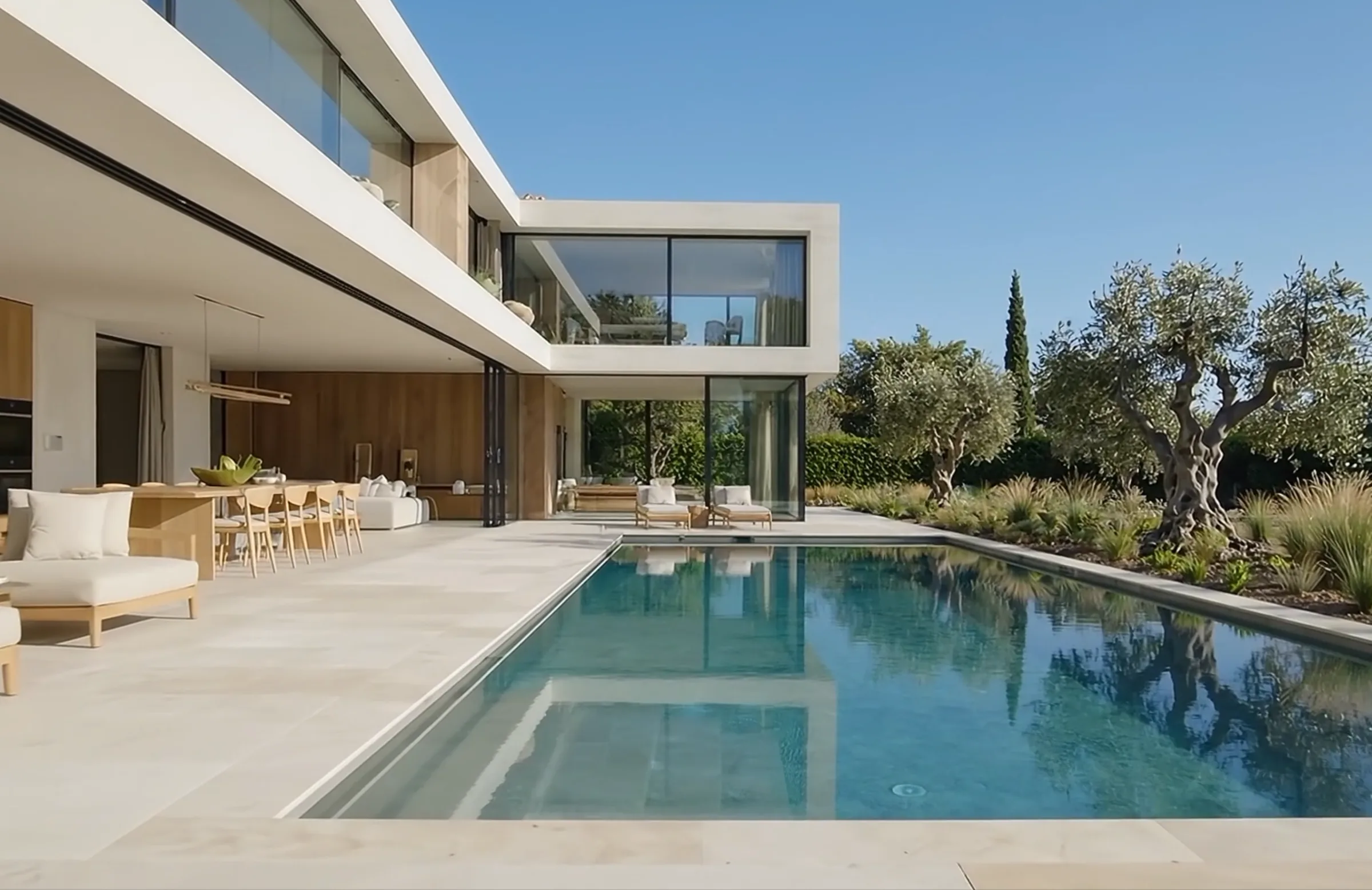 Moradia contemporânea com piscina privada